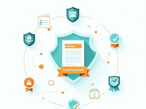 Graphic illustrating regulatory compliance with certifications or shields.